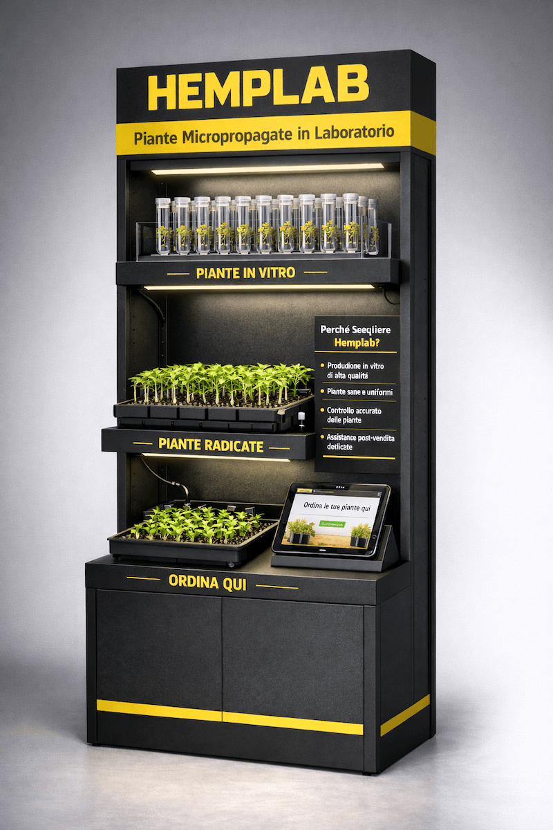 Corner Hemplab nel tuo negozio — cloni micropropagati di alta qualità